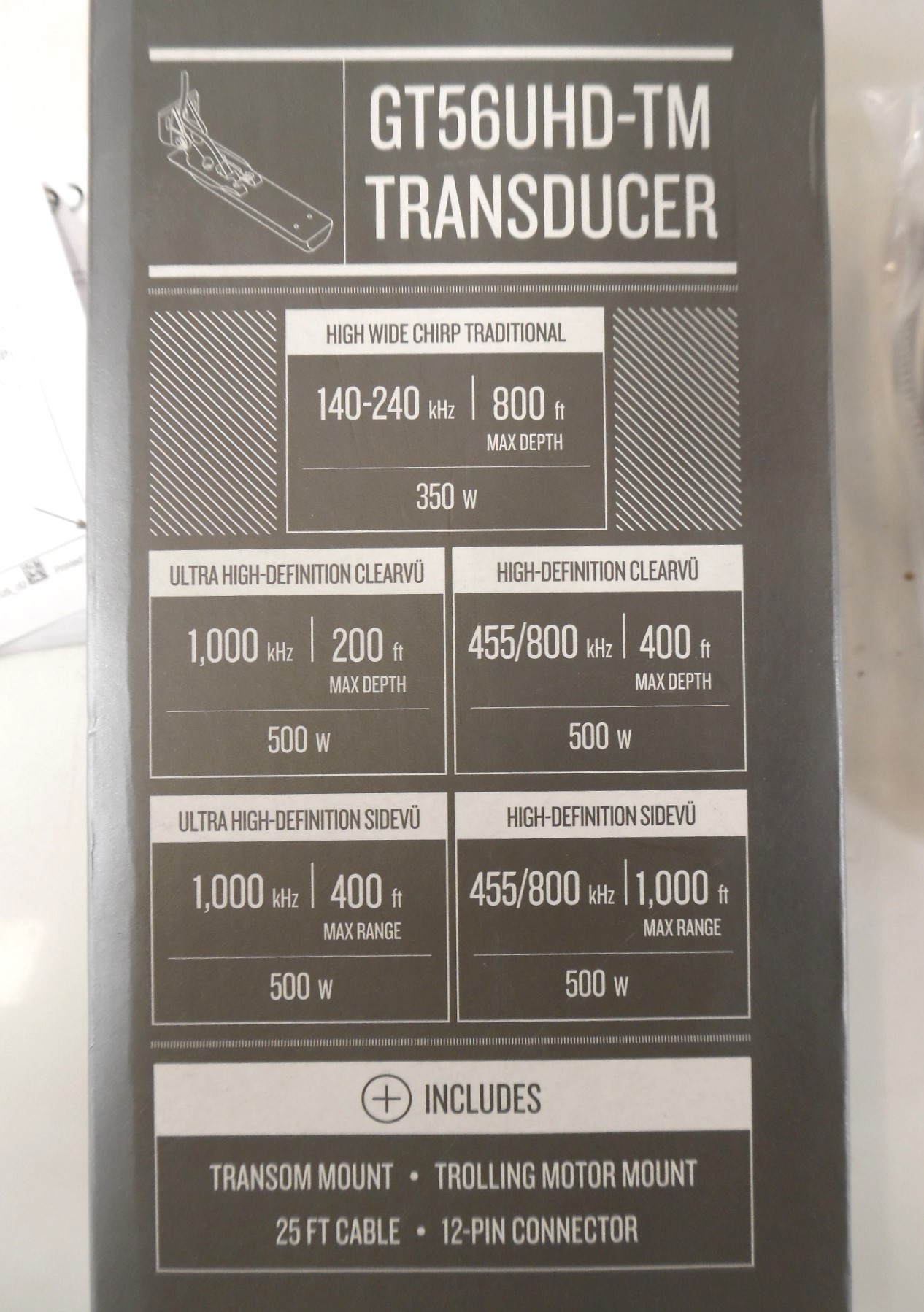 Garmin 010-13073-00 GT56UHD-TM Transom Mount All-In-One Transducer NEW In BOX - Image 3
